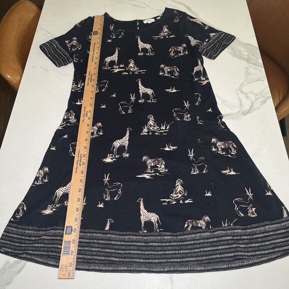Fat Face Black Zebra Giraffe Tiger Safari Jersey Easy Wear Dress US 6 EU 39 EUC - Picture 7 of 12